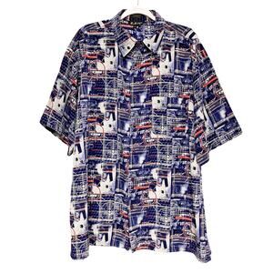 Vintage ZAM Space Printed 90s Y2K Button Up Shirt